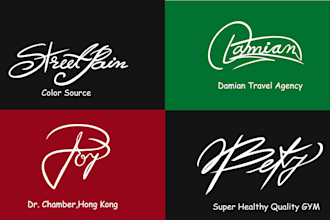 do  handwritten luxury calligraphy, cursive, signature logo