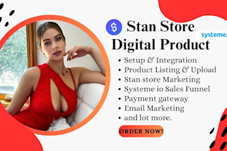 setup stan store, stan store marketing, stan store digital product, clickfunnel