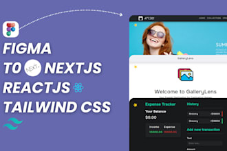 convert figma to nextjs or react with tailwind CSS
