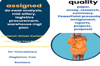 do swat analysis, mid wifery, logistics procurement, warehouse mgt plan assigned