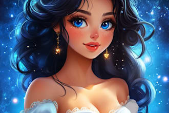 make a portrait in semi realism disney cartoon style