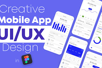 design creative mobile app UI UX design in figma
