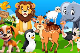 make attractive youtube cartoon thumbnails for kids videos