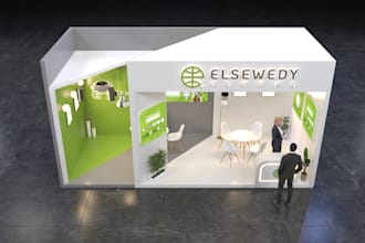 design an exhibition stand, tradeshow booth, kiosk, stall