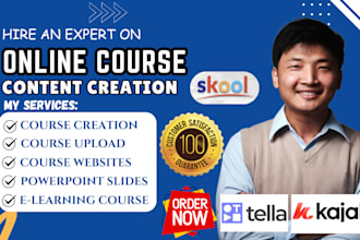 create a masterclass online course content creation training manual ebook, PPT a