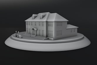 design 3d terrian, ruin, miniature building, exterior trpg environment, stl file