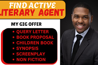 find active literary agent write synopsis, query letter, book proposal for you