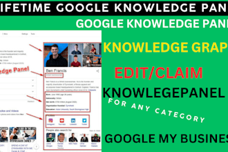 make a verified google knowledgepanel for both personal, companies