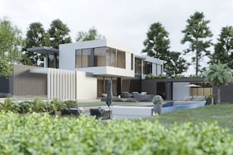 refurbish 3d tropical villa rendering,luxurious 3d environment,3d snooker arena