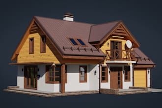design residential building terrain, dept56 house model, deliver stl file, gcode