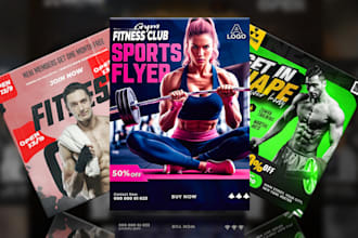 design gym flyer and fitness flyer