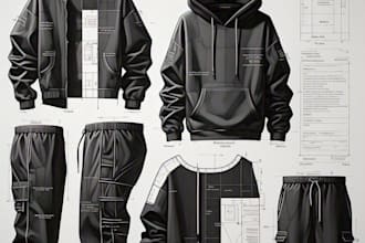 design clothing tech pack fashion tech pack flat sketches fashion illustration