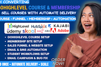setup your gohighlevel course membership site funnel and automation
