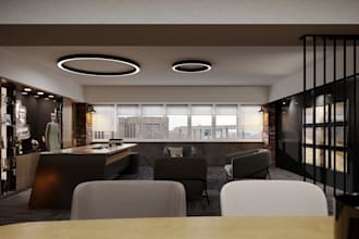 3d model render office retail restaurant bar interior design