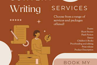 writing works of creative writing like poems, flash fiction, slogans, or scripts