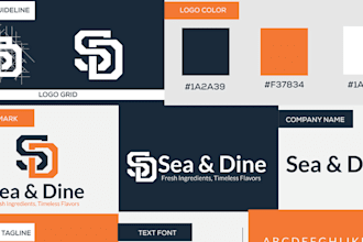 design your logo brand identity, brand book, and brand style guide