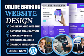 design hot custom online banking website with payment method and booking system