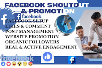 give a shoutout and promote your facebook page ads to gain real followers