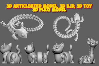sculpt 3d bjd 3d articulated model ball joint doll 3d flexi toy for 3d printing