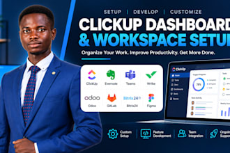 setup, develop clickup dashboard evernote teams wrike odoo gitlab bitrix24 figma