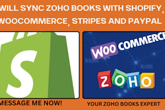 sync zoho books with shopify woocommerce stripes and paypal
