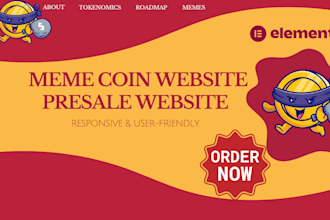 build meme coin landing page meme coin website crypto website meme coin design