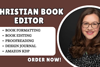 copy edit proofread format christian books journal design memoir kdp printable