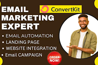 be your convertkit  expert convertkit landing page, mailchimp marketing campaign