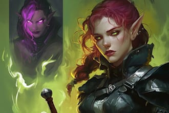 do unique style dnd character art illustration commissions