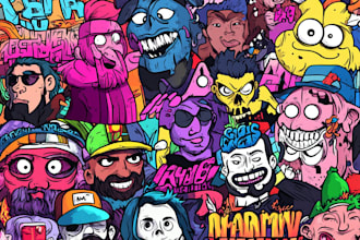 create colorful doodle art illustration