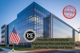 do usa structural engineering plan and stamp for california, florida, texas