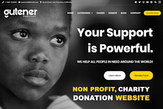 create non profit website, ngo, 501c3, charity, fundraising, donation website