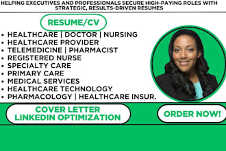write healthcare resume, registered, perioperative nurse, MBA, SEO linkedin, CV