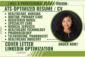 write healthcare resume, registered, perioperative nurse, MBA, SEO linkedin, CV