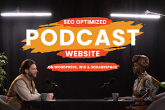 podcast, music website on wordpress, wix, squarespace with onpage technical SEO