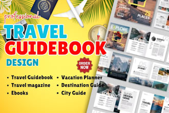 design write travel guidebook, vacation itinerary, travel planner, tour book
