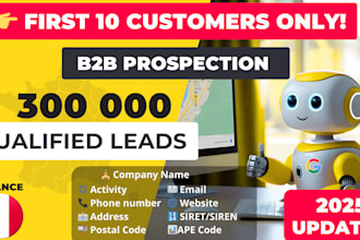 deliver 320k verified b2b company data lists in france
