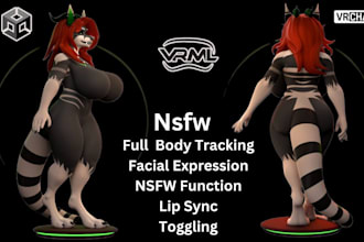 do realistic 3d vrchat avatar, vtuber model, nsfw furry vseeface, animaze