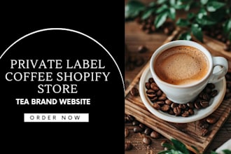 design private label coffee shopify store coffee website tea brand website