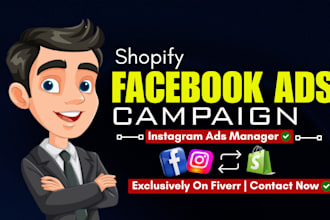 setup shopify facebook ads campaign, instagram ads, meta ads to boost sales