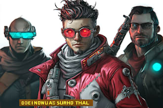 draw fantasy, sci fi, cyberpunk character art for you