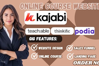 kajabi website design kajabi sales funnel teachable thinkific podia website