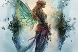 illustrate dnd art, character fantasy illustration for dnd party