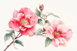 paint digital watercolor botanical illustration