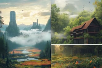 paint a realistic digital landscape, oil painting, art