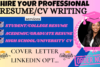 create a professional college university academic resume for internships  job