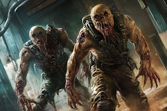 do sci fi horror and fantasy scene concept art illustrations