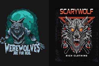 make custom t shit horror werewolf logo