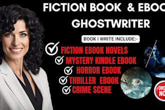 ghostwrite ficton ebook thriller horror story mystery and crime ebook writer