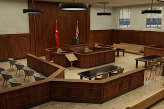 courtroom interior setup,3d museum design,archicad,3d rendering,exterior render